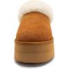 imageArhlefit Platform Slippers for Women Slipon Winter Warm Fuzzy Fluffy Suede Slippers Shoes for House Indoor and OutdoorChestnut