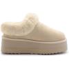imageArhlefit Platform Slippers for Women Slipon Winter Warm Fuzzy Fluffy Suede Slippers Shoes for House Indoor and OutdoorSand