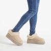 imageArhlefit Platform Slippers for Women Slipon Winter Warm Fuzzy Fluffy Suede Slippers Shoes for House Indoor and OutdoorSand