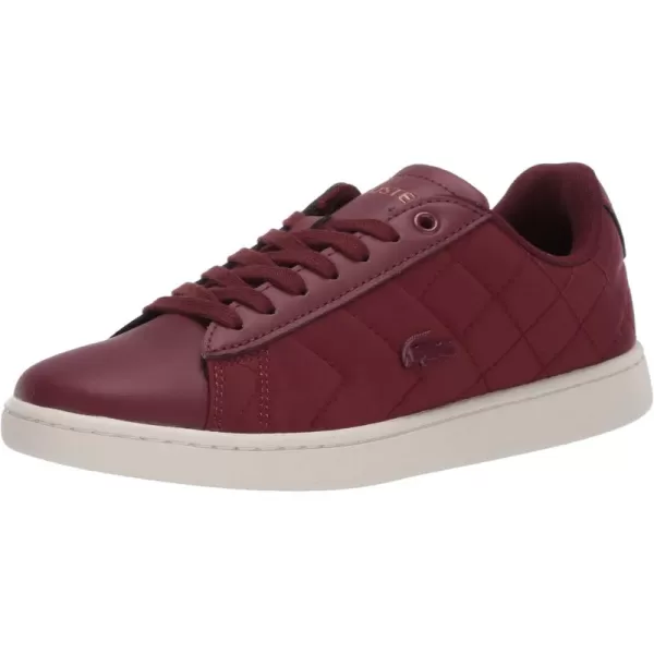 Dark Red Quilted/Off White