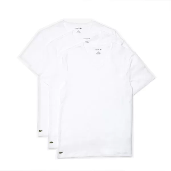 Lacoste Men's Essentials 3 Pack 100% Cotton Slim Fit V-Neck T-Shirts