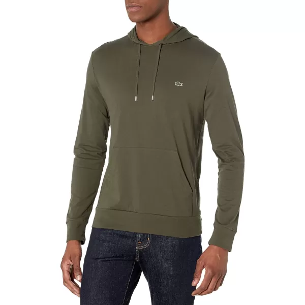 Lacoste Mens Long Sleeve Hooded Jersey Cotton T-Shirt Hoodie