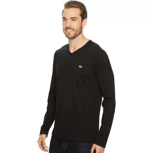 Lacoste Men's Long Sleeve Jersey Pima V-Neck T-Shirt