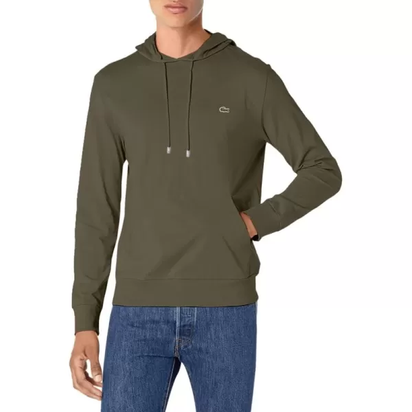 Lacoste Mens Long Sleeve Hooded Jersey Cotton T-Shirt Hoodie