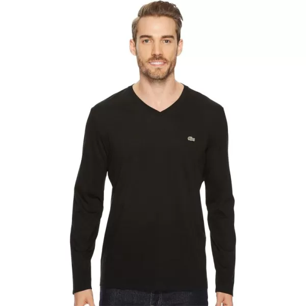 Lacoste Men's Long Sleeve Jersey Pima V-Neck T-Shirt