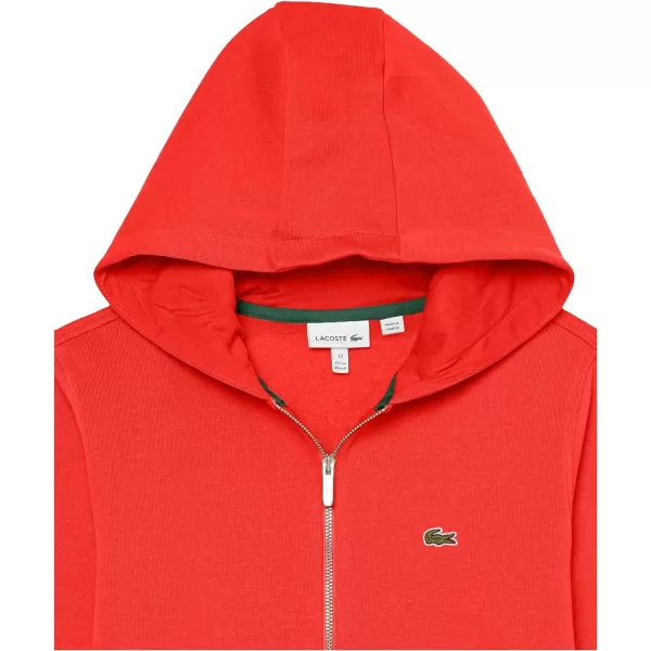 Lacoste Boy's Classic Full-Zip Fleece Hooded Sweatshirt