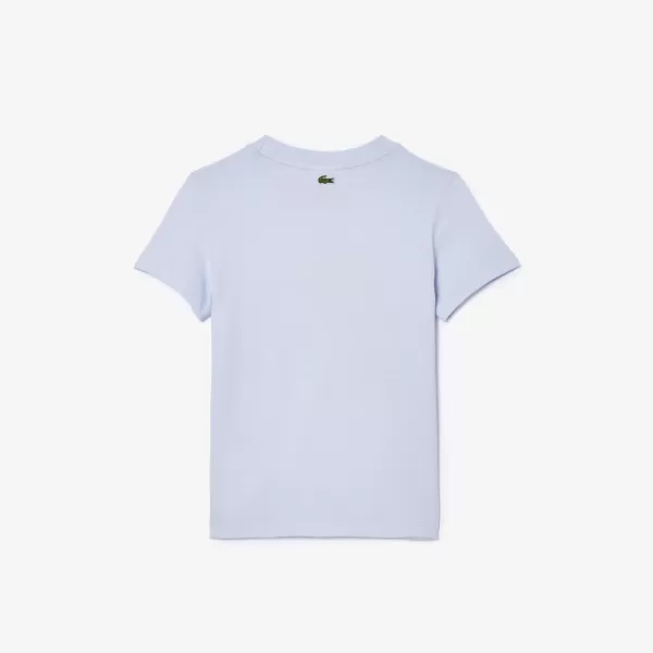 Lacoste Boys' Short Sleeve Crewneck Large Front Croc Graphic Tee-shrt