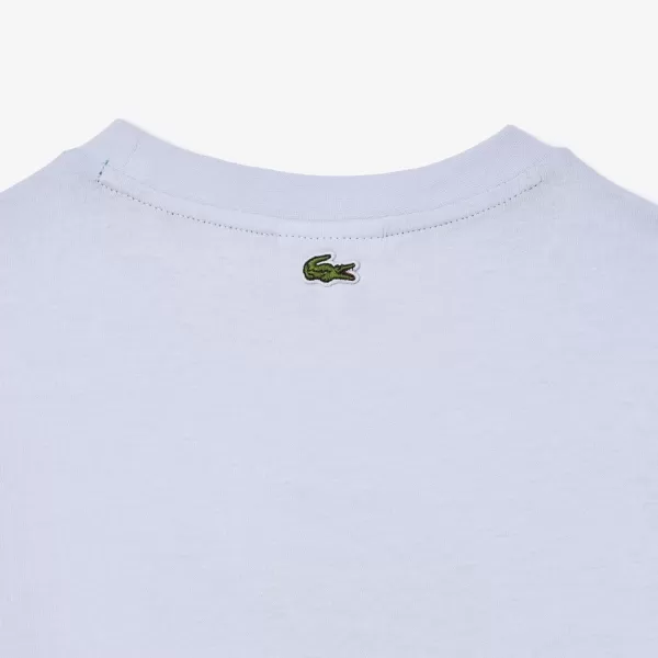 Lacoste Boys' Short Sleeve Crewneck Large Front Croc Graphic Tee-shrt