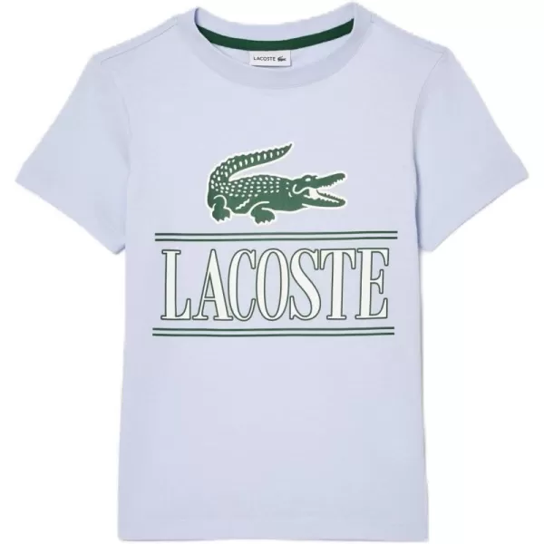 Lacoste Boys' Short Sleeve Crewneck Large Front Croc Graphic Tee-shrt