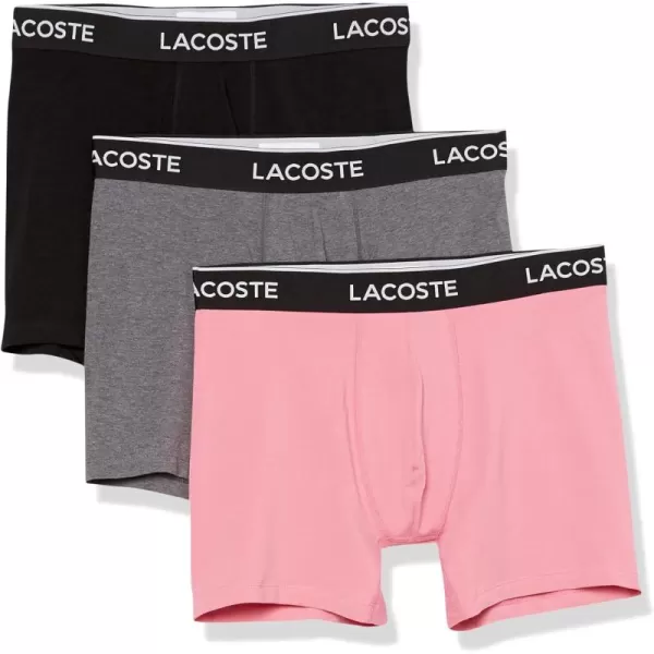 Lacoste Men's Casual Classic 3 Pack Cotton Stretch Boxer Briefs