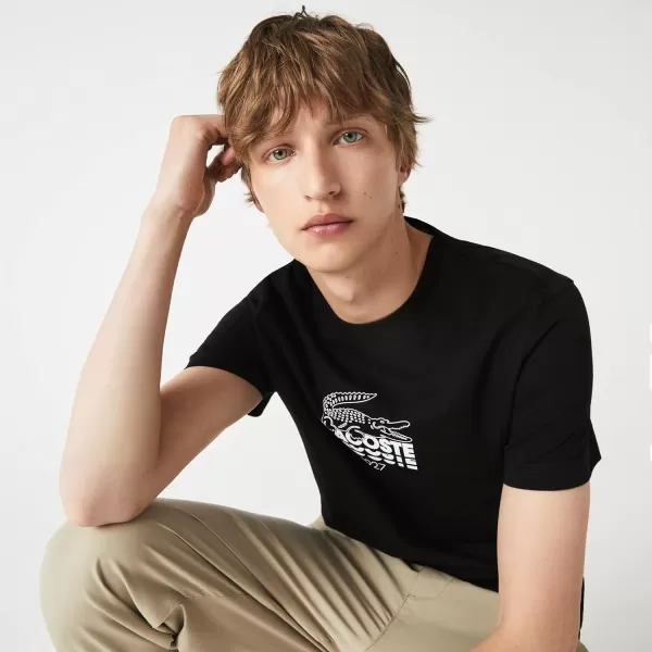 Lacoste Adult Short Sleeve Bold Print Crewneck T-Shirt