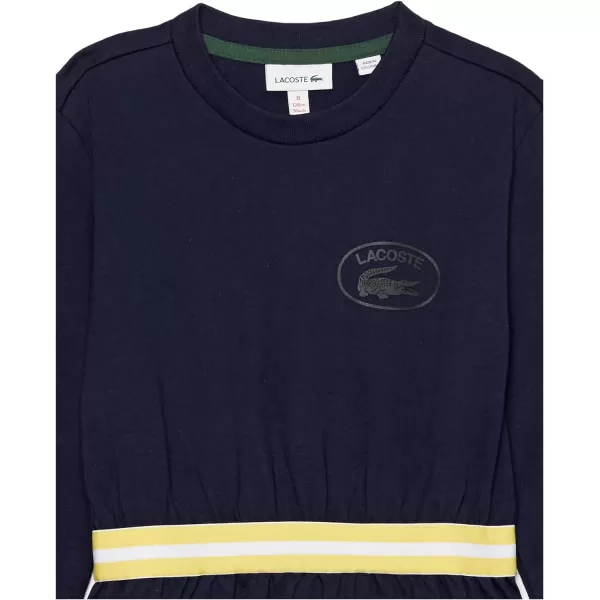 Lacoste Girls' Contrast Waist Cotton Jersey Dress