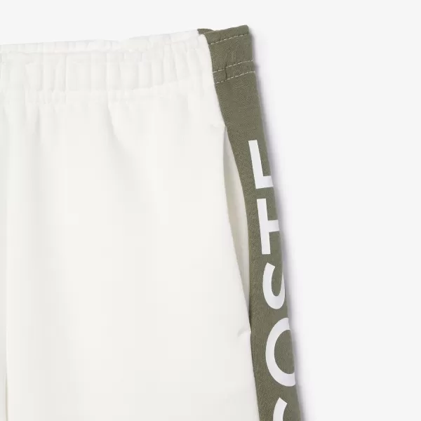 Lacoste Kids' Adjustable Waist W/Color Blocked Large Leg Stripe Childrens Shorts
