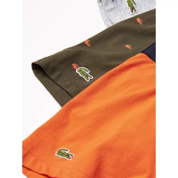 Lacoste Men's Casual All Over Croc 3 Pack Cotton Stretch Trunks