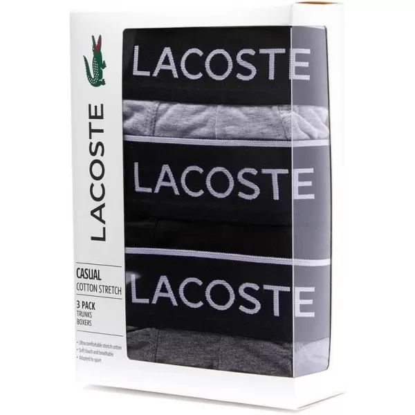 Lacoste Men's Casual All Over Croc 3 Pack Cotton Stretch Trunks