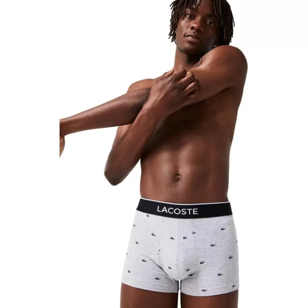 Lacoste Men's Casual All Over Croc 3 Pack Cotton Stretch Trunks