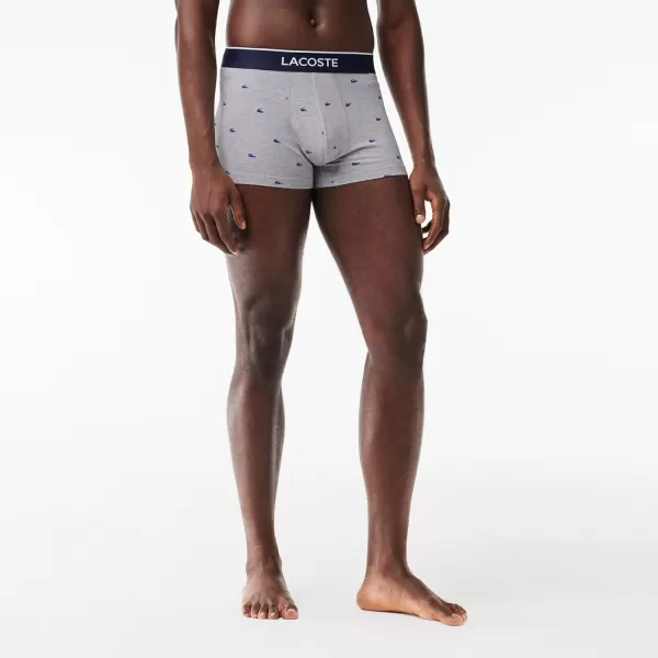 Lacoste Men's Casual All Over Croc 3 Pack Cotton Stretch Trunks