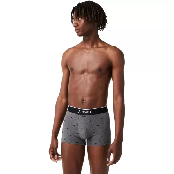 Lacoste Men's Casual All Over Croc 3 Pack Cotton Stretch Trunks