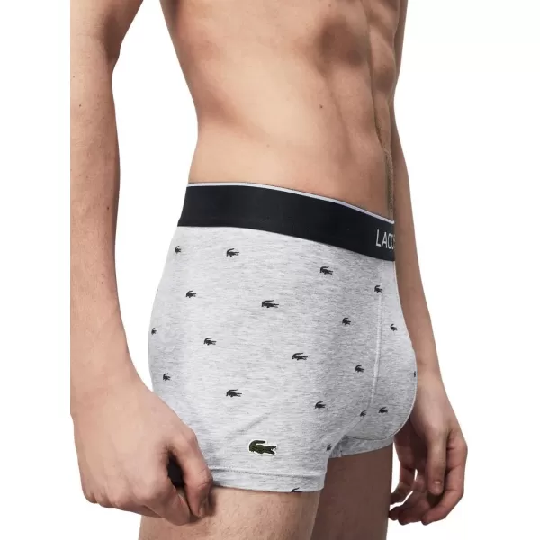 Lacoste Men's Casual All Over Croc 3 Pack Cotton Stretch Trunks