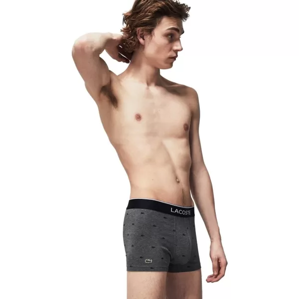 Lacoste Men's Casual All Over Croc 3 Pack Cotton Stretch Trunks