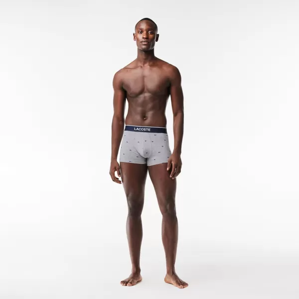 Lacoste Men's Casual All Over Croc 3 Pack Cotton Stretch Trunks