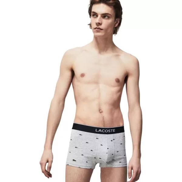 Lacoste Men's Casual All Over Croc 3 Pack Cotton Stretch Trunks