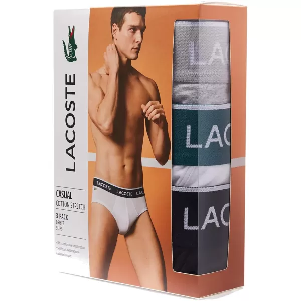 Lacoste Men's Casual Classic 3 Pack Cotton Stretch Briefs