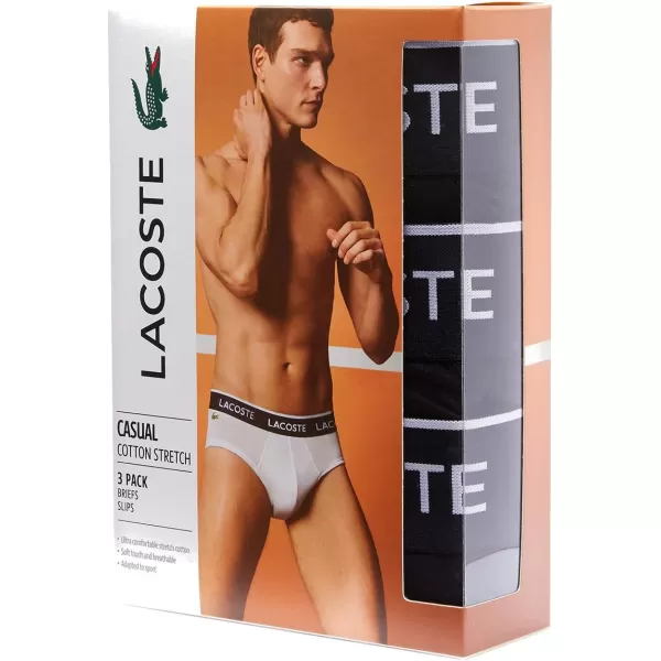 Lacoste Men's Casual Classic 3 Pack Cotton Stretch Briefs