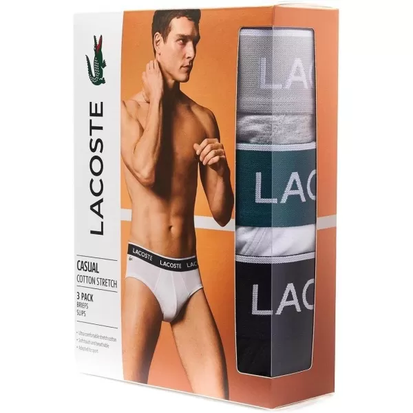 Lacoste Men's Casual Classic 3 Pack Cotton Stretch Briefs