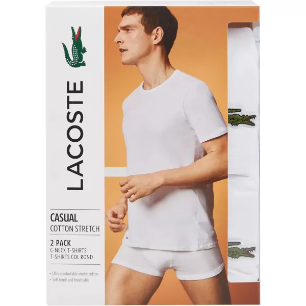 Lacoste Men's Casual Classic Cotton Stretch 2 Pack Crewneck T-Shirts