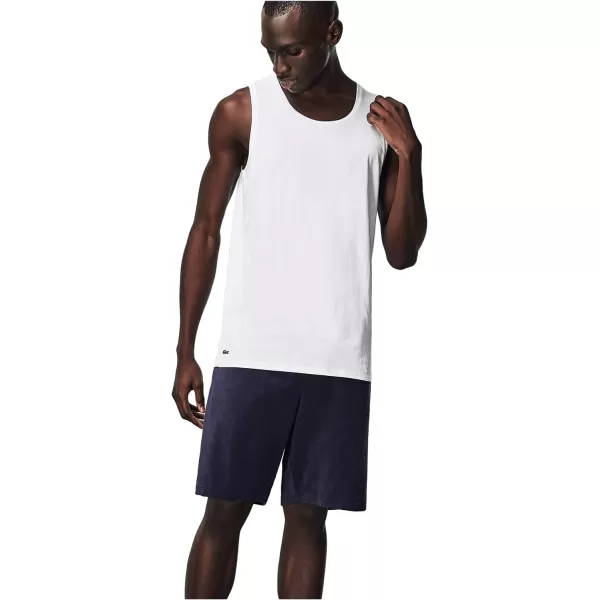 Lacoste Men's Essentials 3 Pack 100% Cotton Slim Fit Tanks