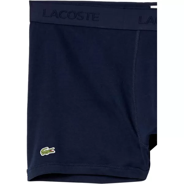 Lacoste Men's Essentials Classic 3 Pack 100% Cotton Boxer Briefs