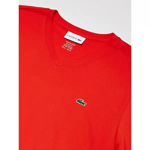 Lacoste Men's Short Sleeve V-Neck Pima Cotton Jersey T-Shirt