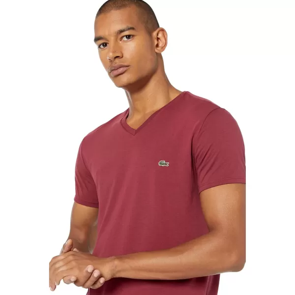 Lacoste Men's Short Sleeve V-Neck Pima Cotton Jersey T-Shirt