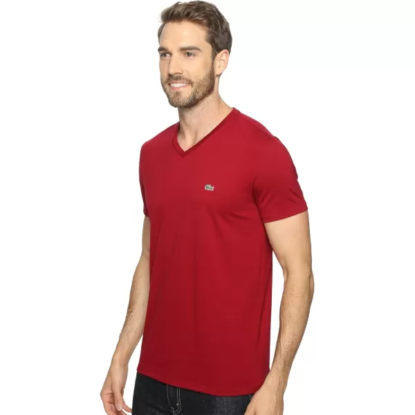 Lacoste Men's Short Sleeve V-Neck Pima Cotton Jersey T-Shirt