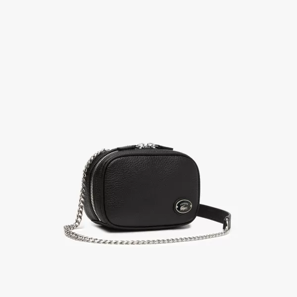 Lacoste Top Grain Leather Halfmoon Bag
