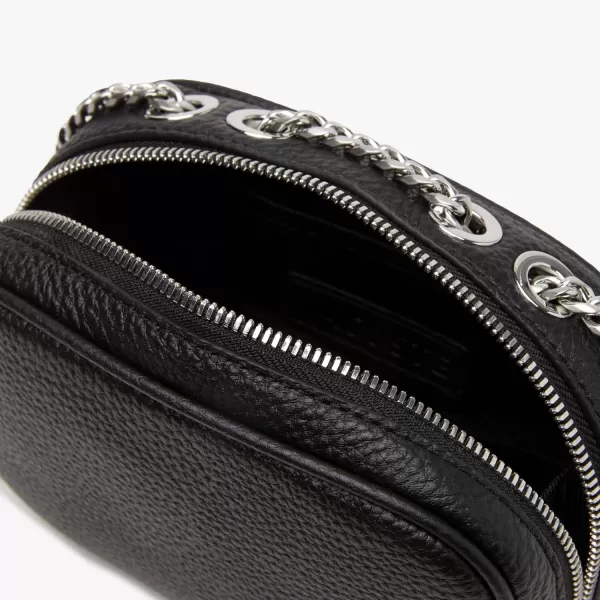 Lacoste Top Grain Leather Halfmoon Bag