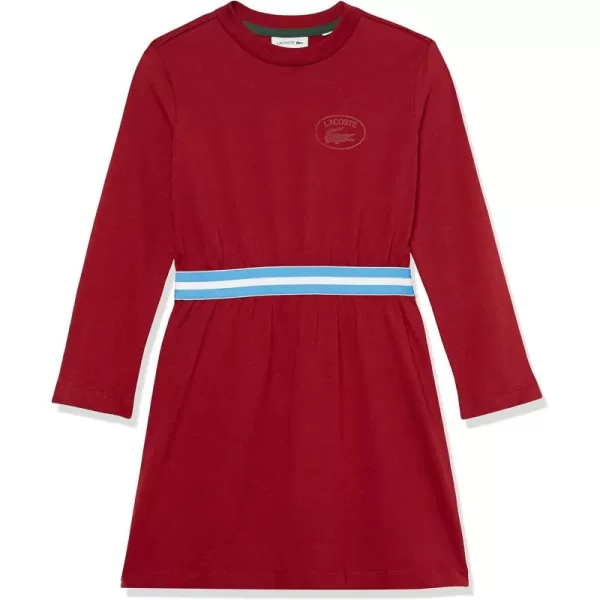 Lacoste Girls' Contrast Waist Cotton Jersey Dress