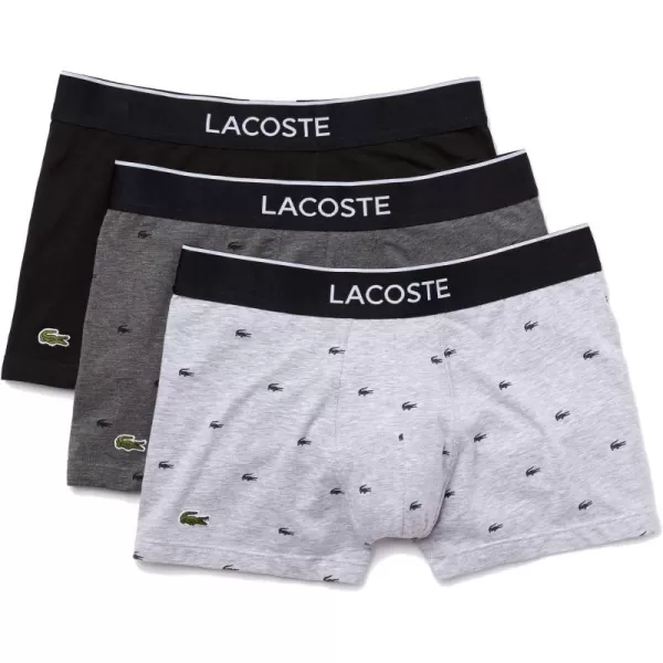 Lacoste Men's Casual All Over Croc 3 Pack Cotton Stretch Trunks