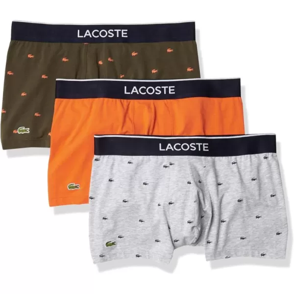 Lacoste Men's Casual All Over Croc 3 Pack Cotton Stretch Trunks