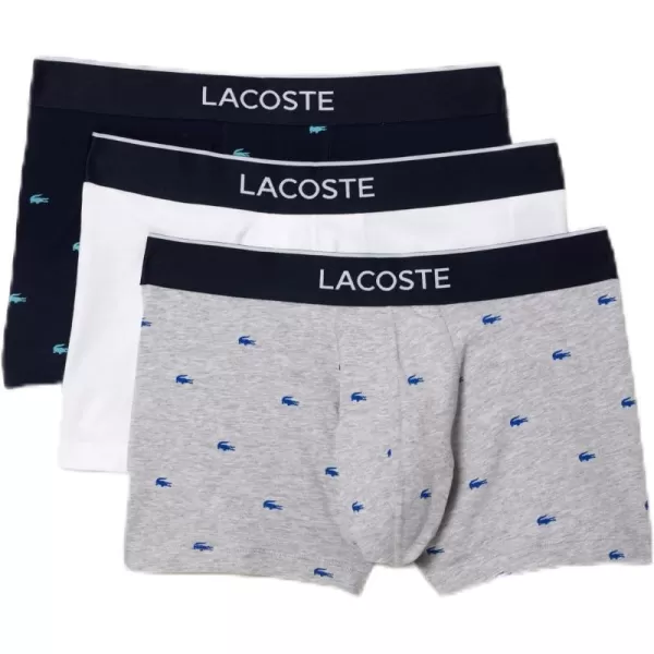 Lacoste Men's Casual All Over Croc 3 Pack Cotton Stretch Trunks