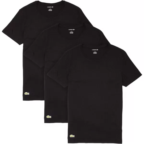 Lacoste Men's Essentials 3 Pack 100% Cotton Slim Fit Crewneck T-Shirts