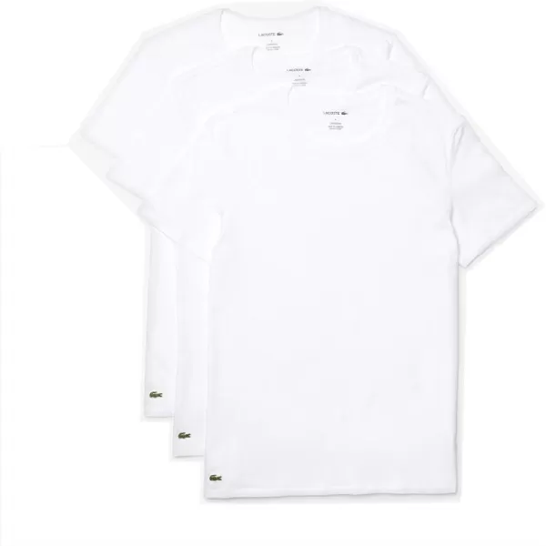 Lacoste Men's Essentials 3 Pack 100% Cotton Slim Fit Crewneck T-Shirts