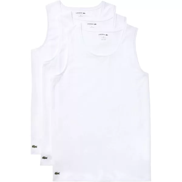 Lacoste Men's Essentials 3 Pack 100% Cotton Slim Fit Tanks