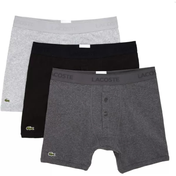 Lacoste Men's Essentials Classic 3 Pack 100% Cotton Boxer Briefs