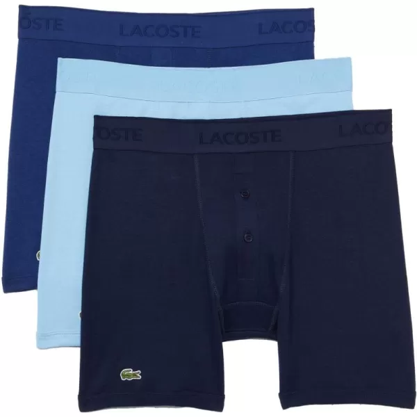 Lacoste Men's Essentials Classic 3 Pack 100% Cotton Boxer Briefs