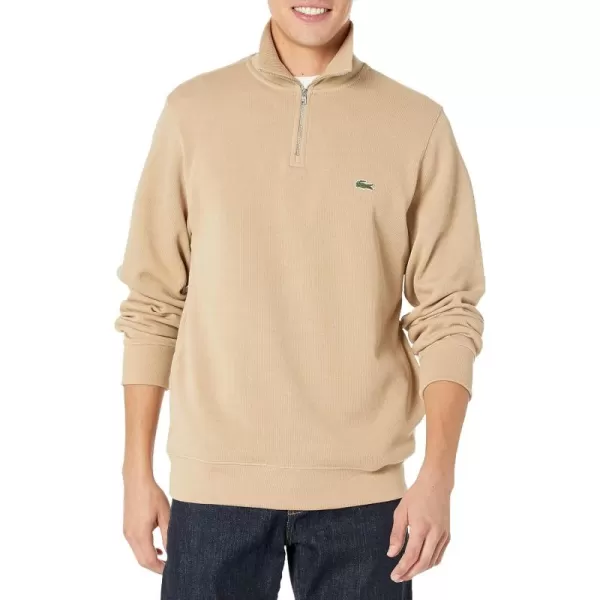 Lacoste Men's Long Sleeve 1/4 Zip Cotton Sweatshirt