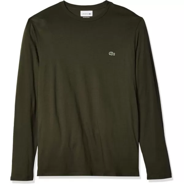 Lacoste Men's Long Sleeve Jersey Pima Regular Fit Crewneck T-Shirt