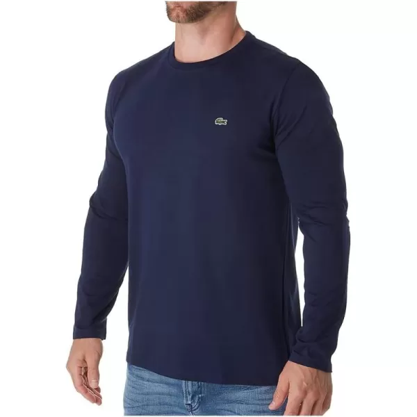 Lacoste Men's Long Sleeve Jersey Pima Regular Fit Crewneck T-Shirt