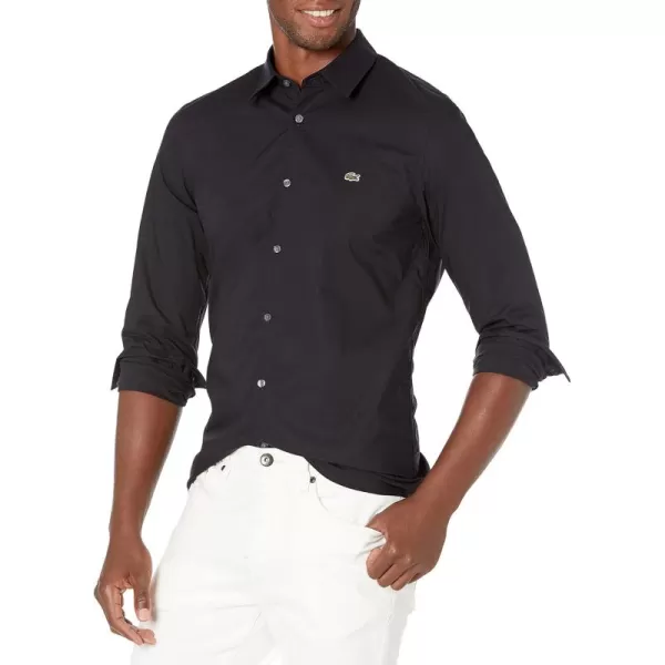 Lacoste Men's Long Sleeve Solid Slim Fit Poplin Shirt